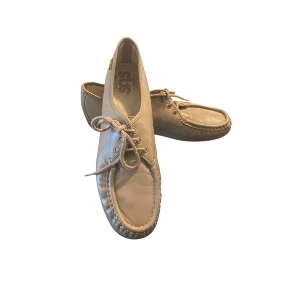 SAS Tripad Taupe‎ Lace Up Leather Orthotic Walking Comfort Flat Shoes 10.5 - Picture 5 of 8